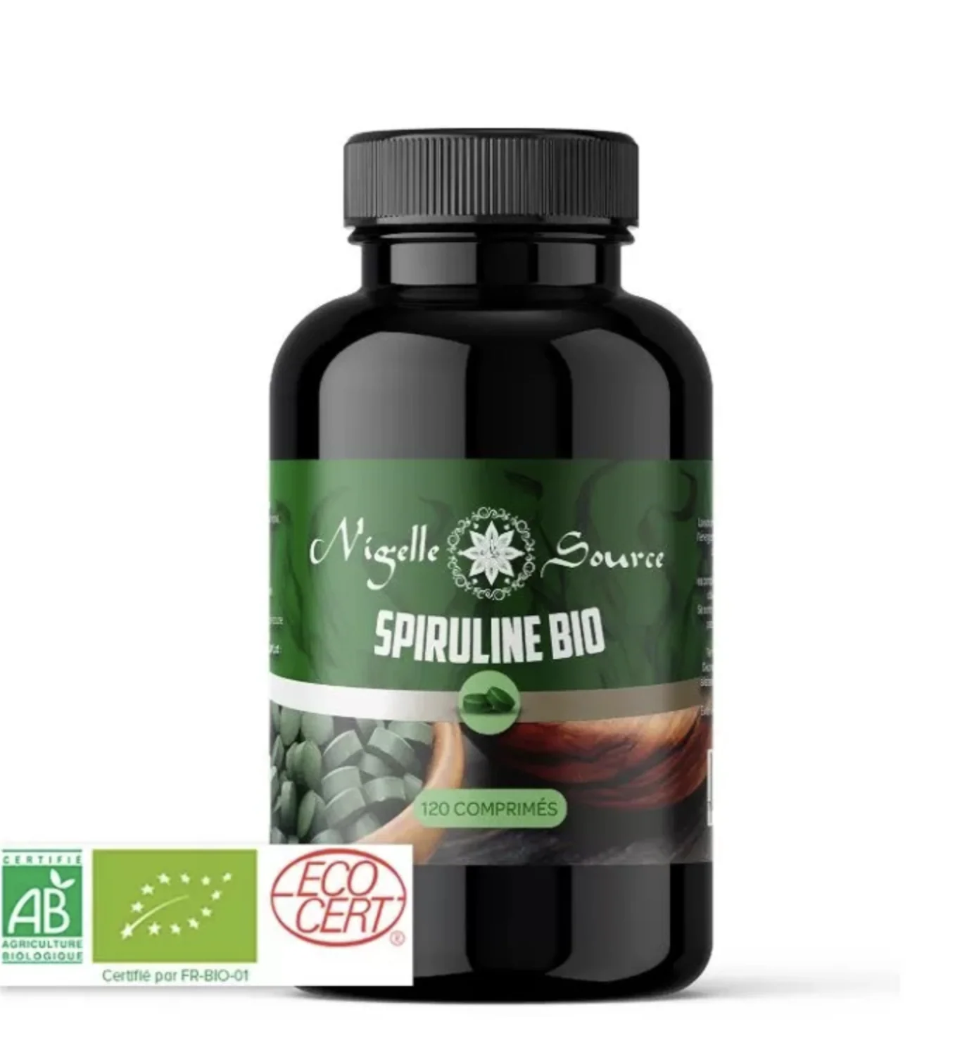 120 Comprimés Bio de Spiruline certifié Ecocert - Nigelle Source - Image 2