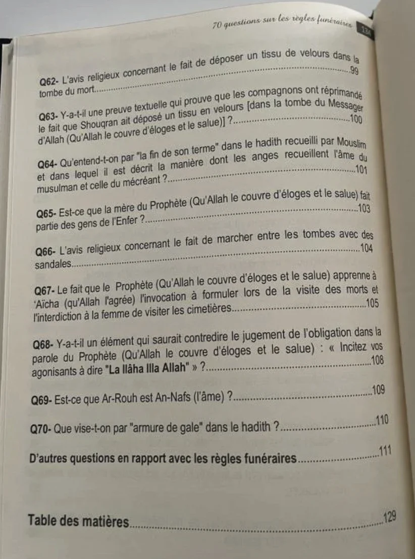 70 Questions sur les Règles Funéraires - Shaykh Ibn Uthaymine - Image 4