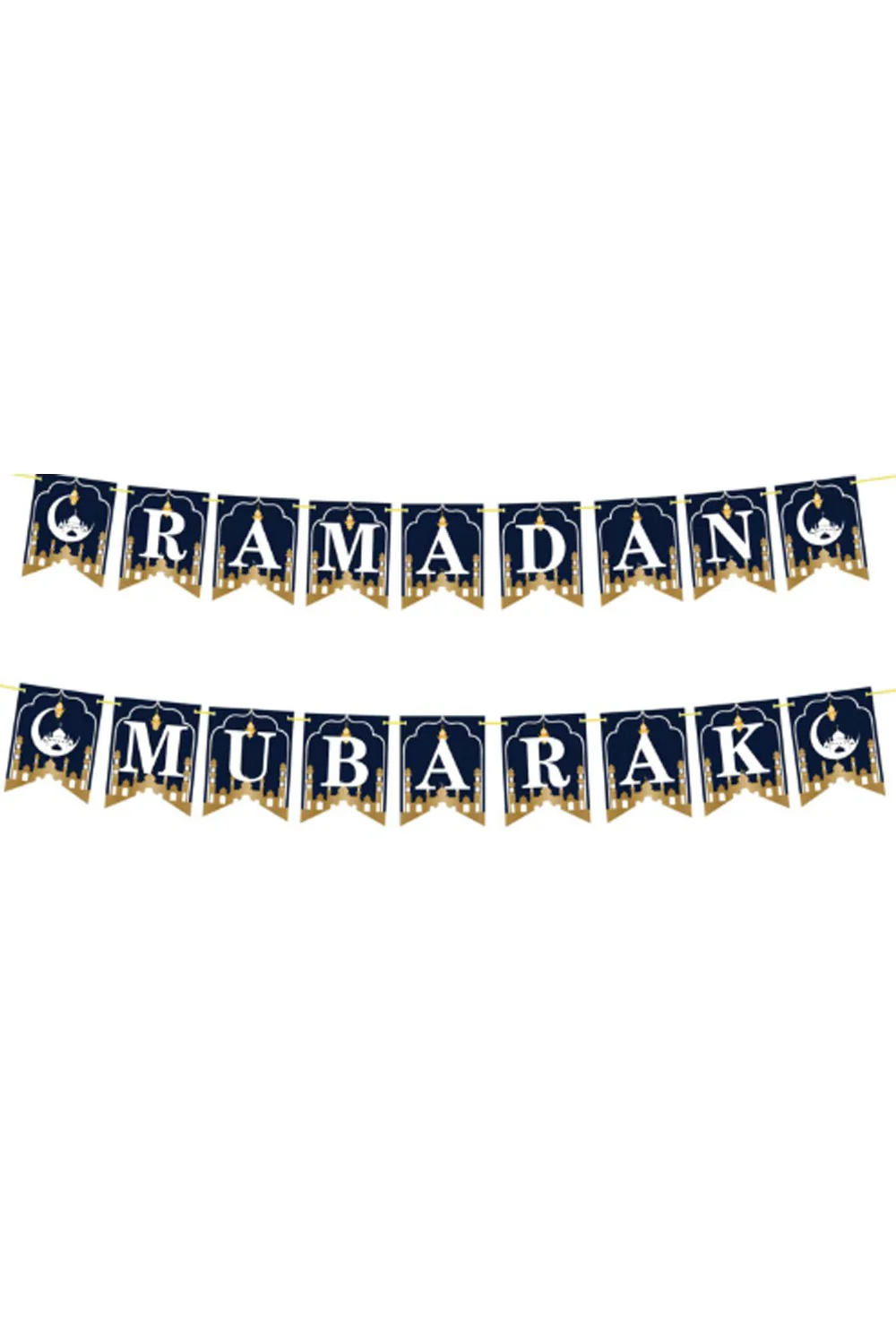 Banderole "Ramadan Mubarak" – Guirlande Festive et Élégante pour le Ramadan et l'Aïd 2025 - Image 2
