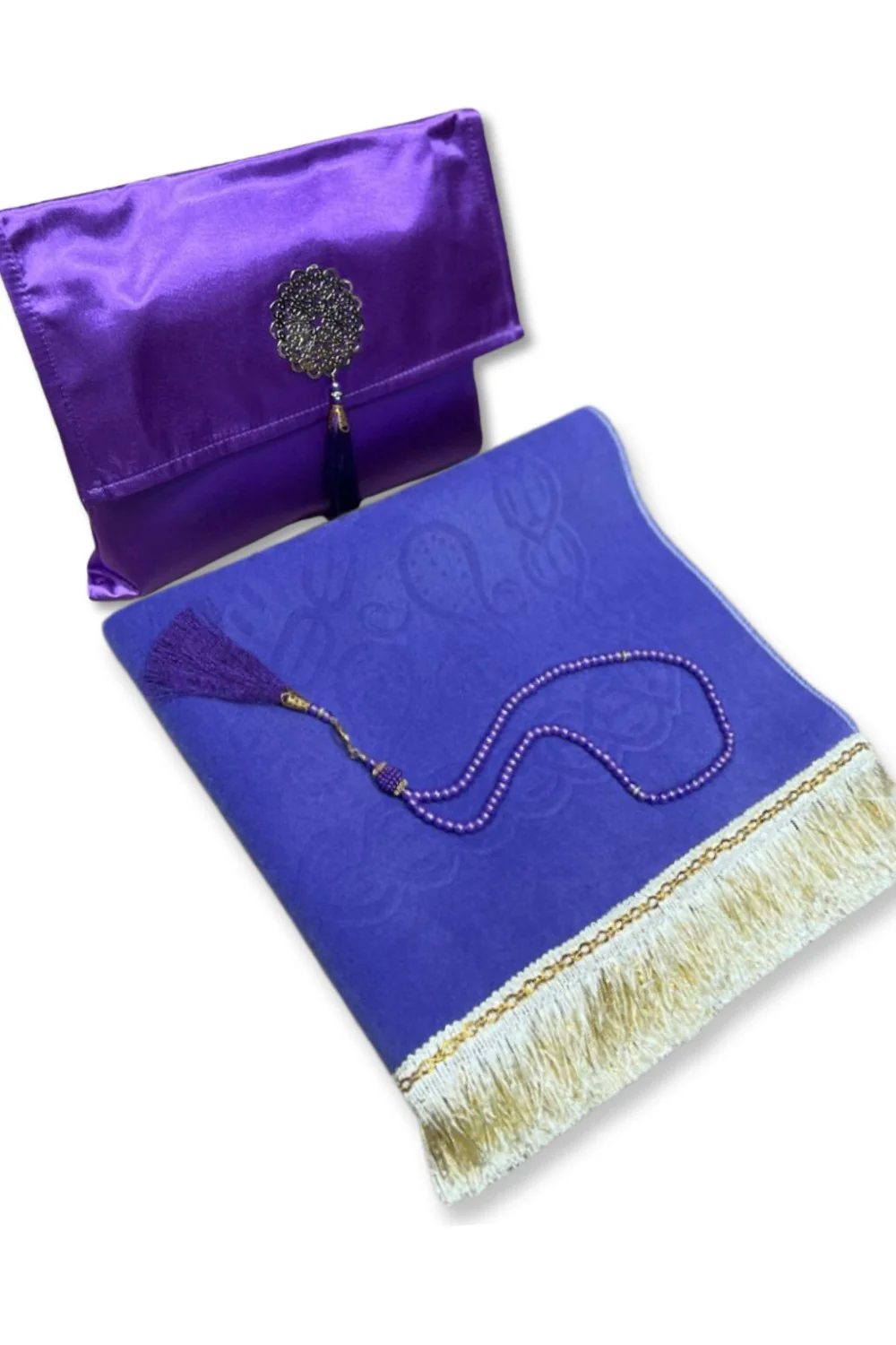 Coffret cadeau élégant Pochette en tissu Tapis de prière & Tasbih (chapelet) Sajada en Velours de Luxe - Image 11
