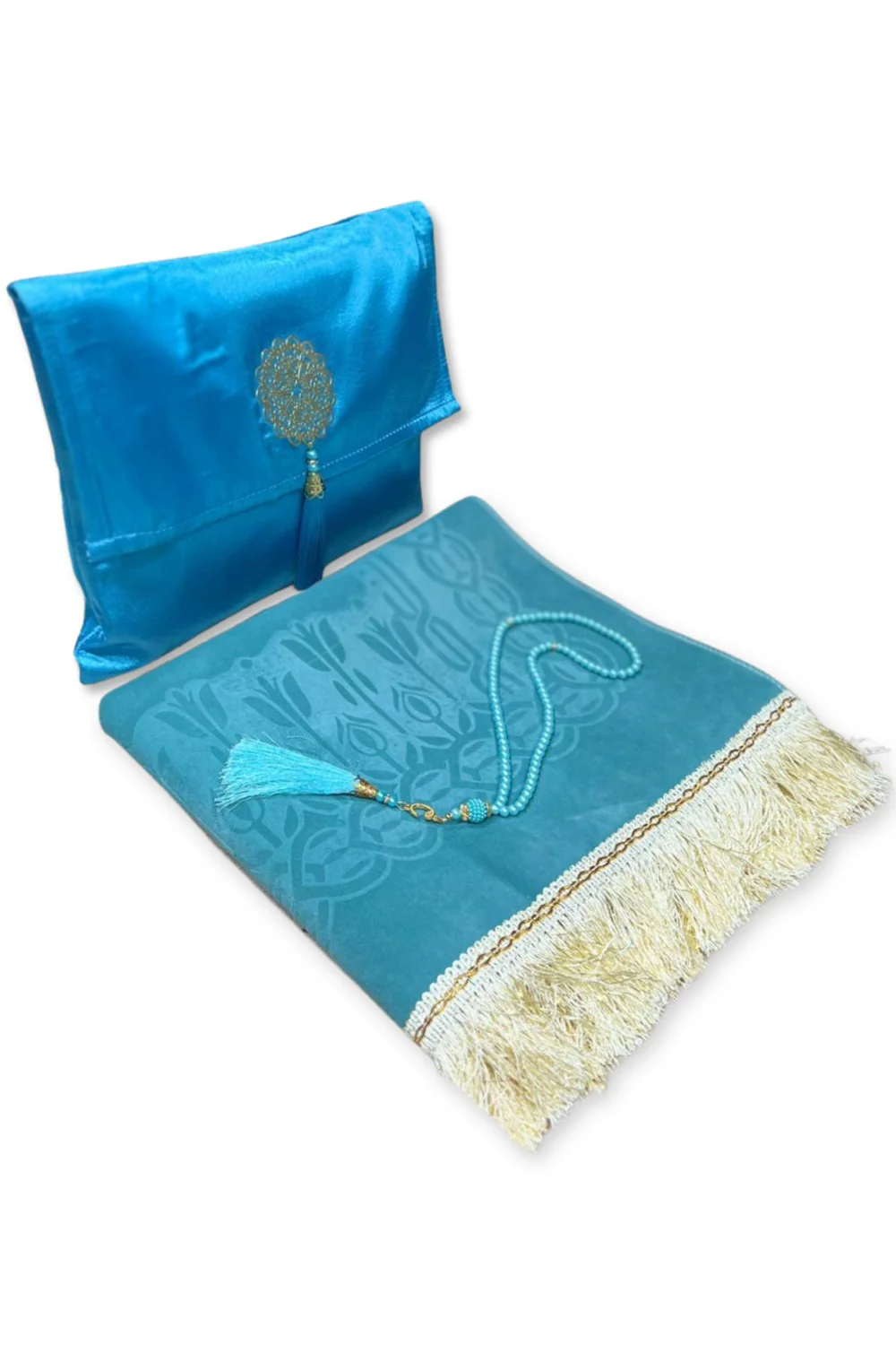 Coffret cadeau élégant Pochette en tissu Tapis de prière & Tasbih (chapelet) Sajada en Velours de Luxe - Image 14