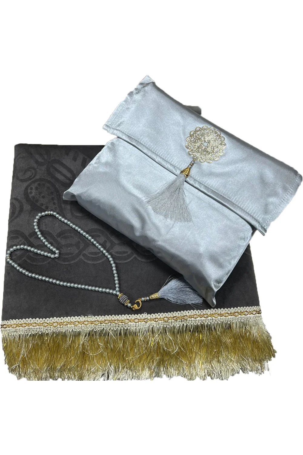 Coffret cadeau élégant Pochette en tissu Tapis de prière & Tasbih (chapelet) Sajada en Velours de Luxe - Image 23