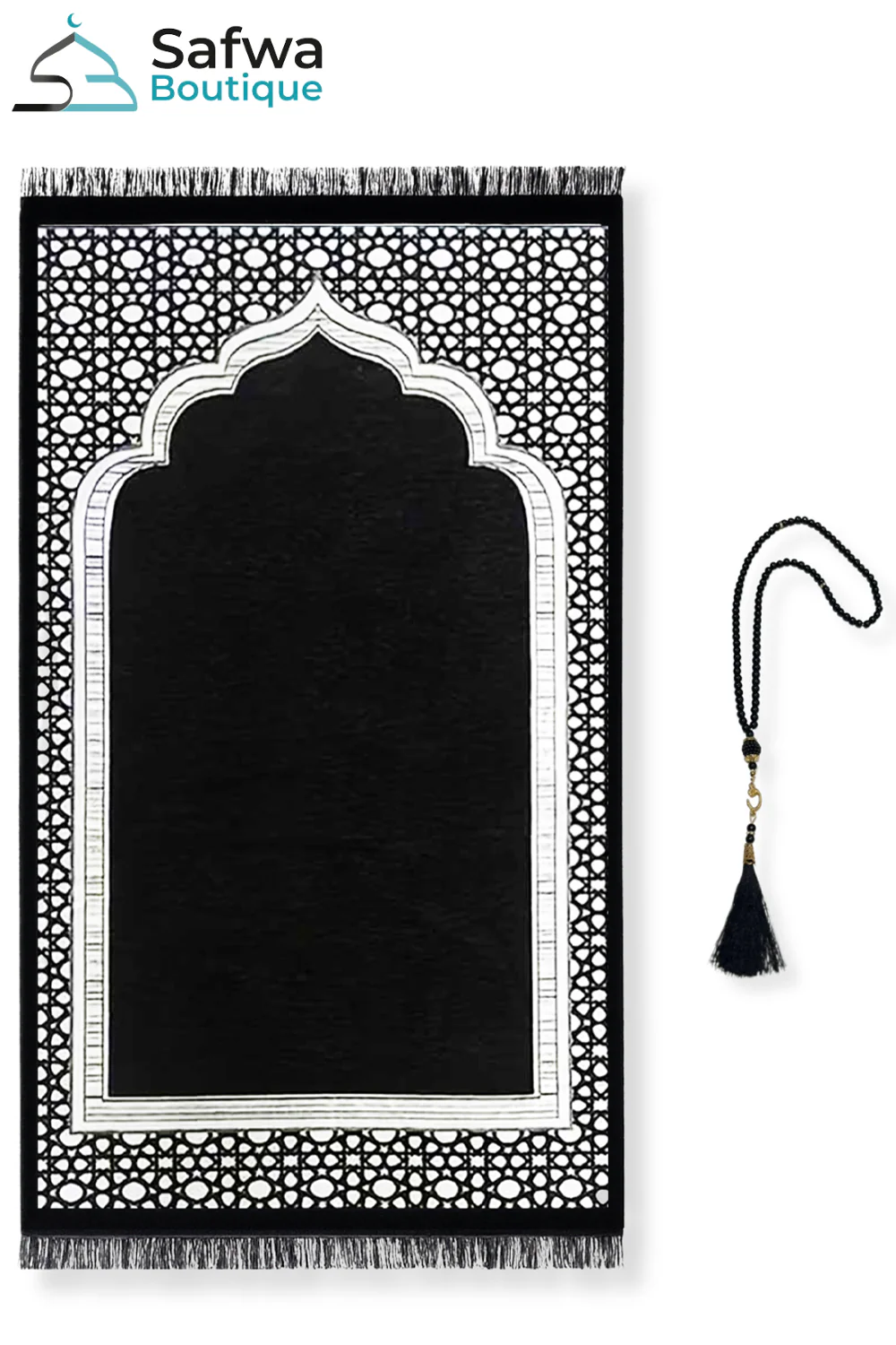 Coffret Cadeau Transparent Élégant – Tapis de Prière & Chapelet (Tasbih) | Muslim Box - Image 3