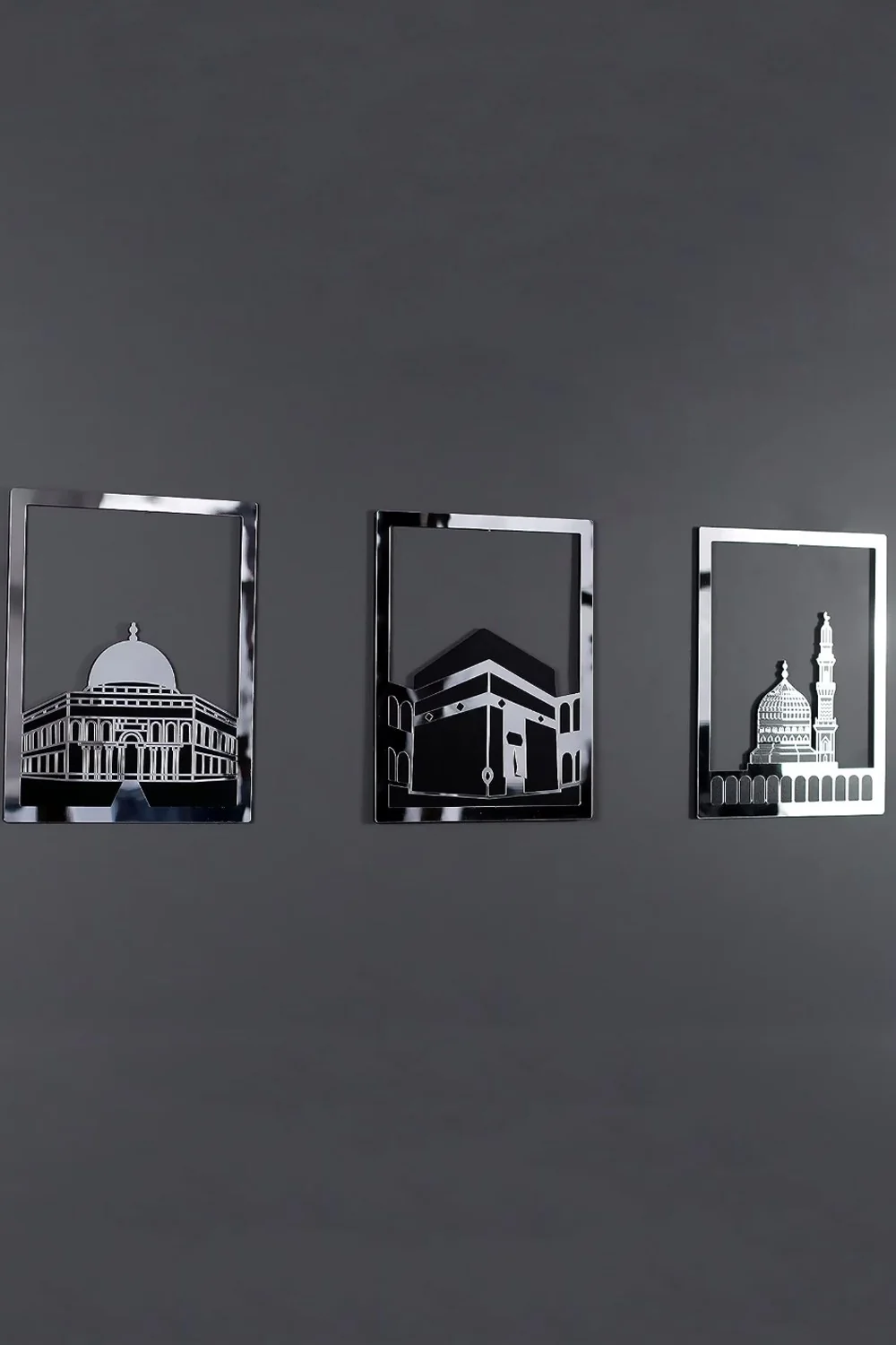 Ensemble d'Art Mural Islamique – Cadre Rectangulaire 38x30 cm | Masjid Al-Haram, Masjid Al-Aqsa, Masjid An-Nabawi - Image 7