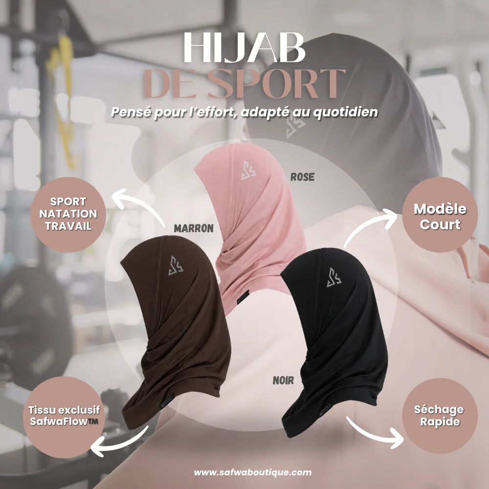 Hijab Sport Femme SafwaFlow™ – Respirant, Anti-Transpiration, Maintien Parfait, Confort Actif - Image 14