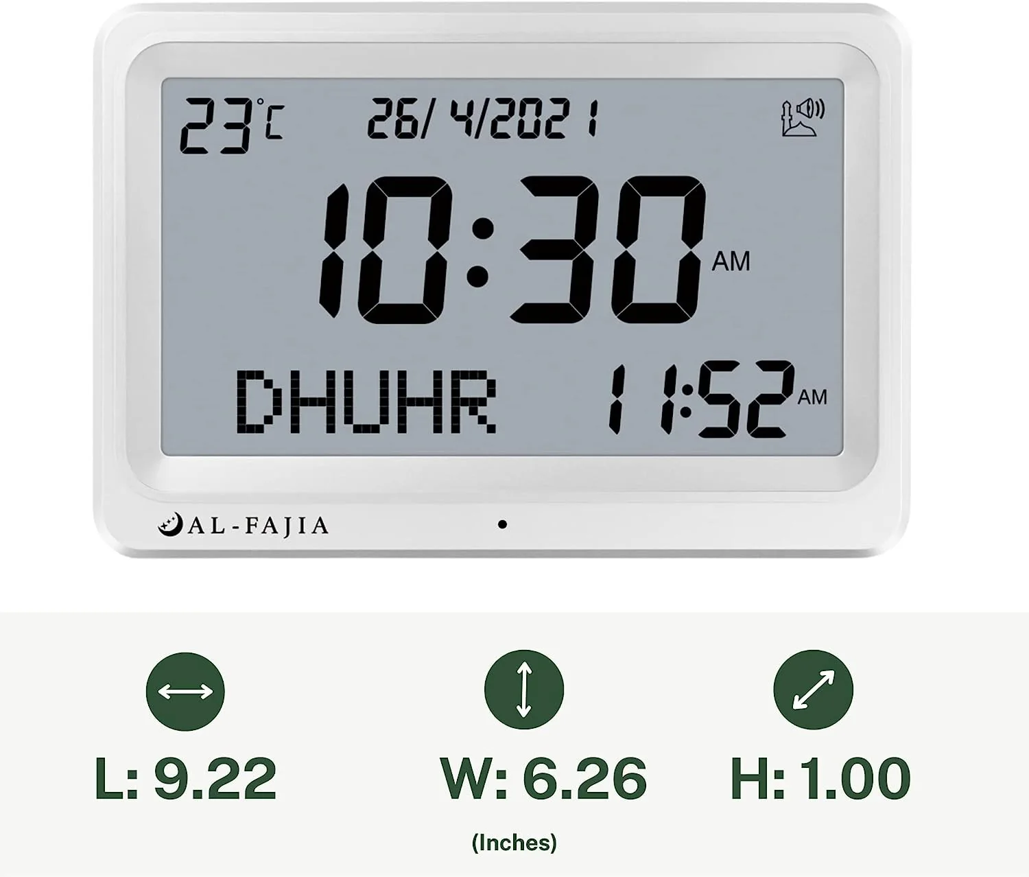 Horloge Adhan AL-FAJIA FAJ-113 Horloge (NOUVEAU MODELE) 8 sons de prière Azan - Image 11