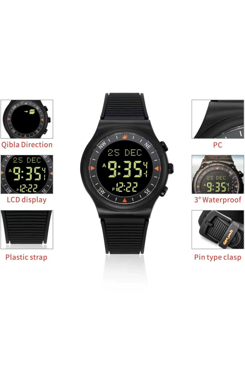 Montre de Sport originale AL-HARAMEEN HA-6506 Montre horaires Azan, Montre azan numérique - Image 4