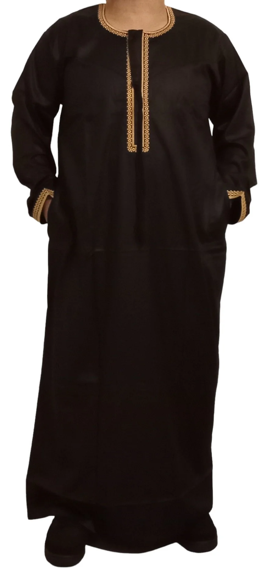 Qamis Omani en tissu satin précieux - Sultan - Image 10