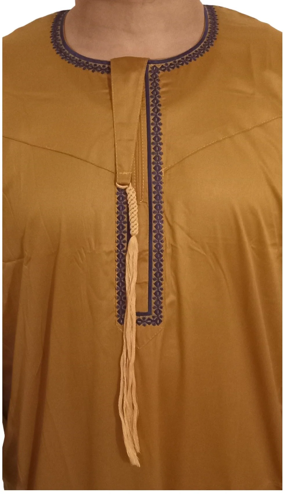 Qamis Omani en tissu satin précieux - Sultan - Image 14