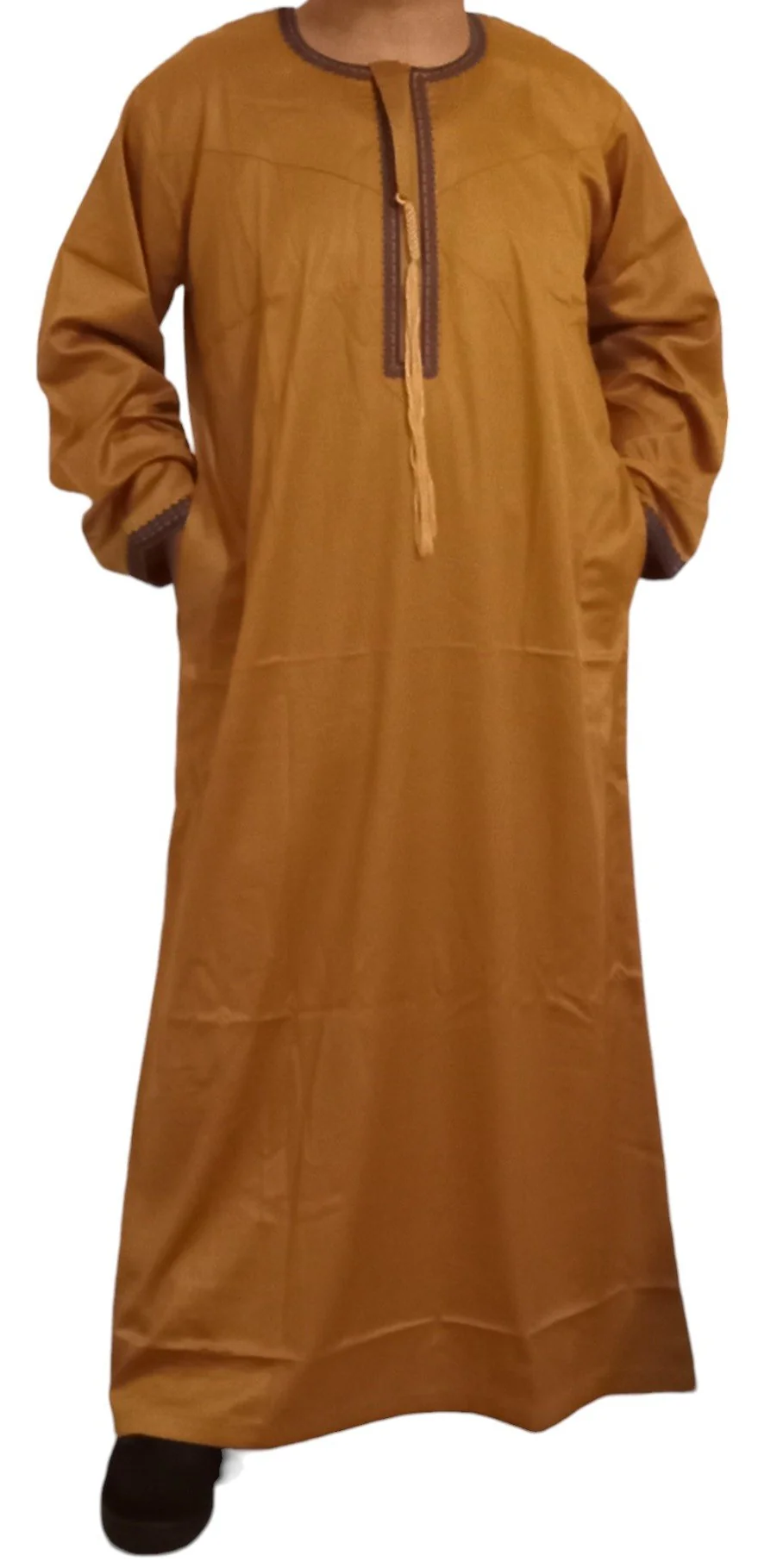 Qamis Omani en tissu satin précieux - Sultan - Image 15