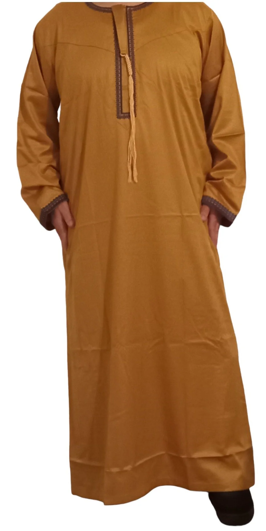 Qamis Omani en tissu satin précieux - Sultan - Image 16