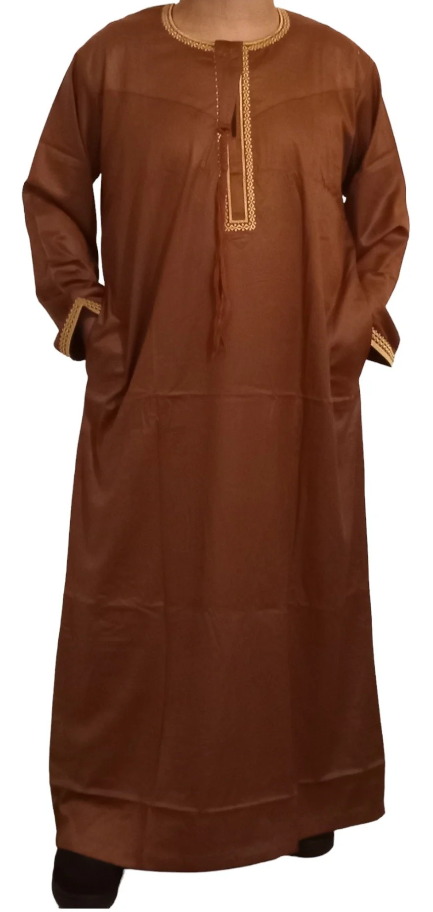 Qamis Omani en tissu satin précieux - Sultan - Image 17