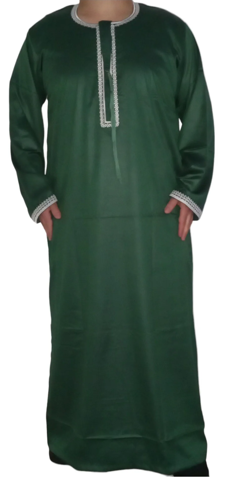 Qamis Omani en tissu satin précieux - Sultan - Image 22