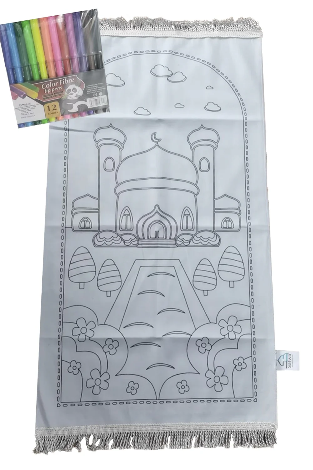 Tapis de Prière à Colorier – Personnalisable avec 12 Marqueurs Textiles | Apprentissage Ludique et Spirituel pour Enfants - Image 10