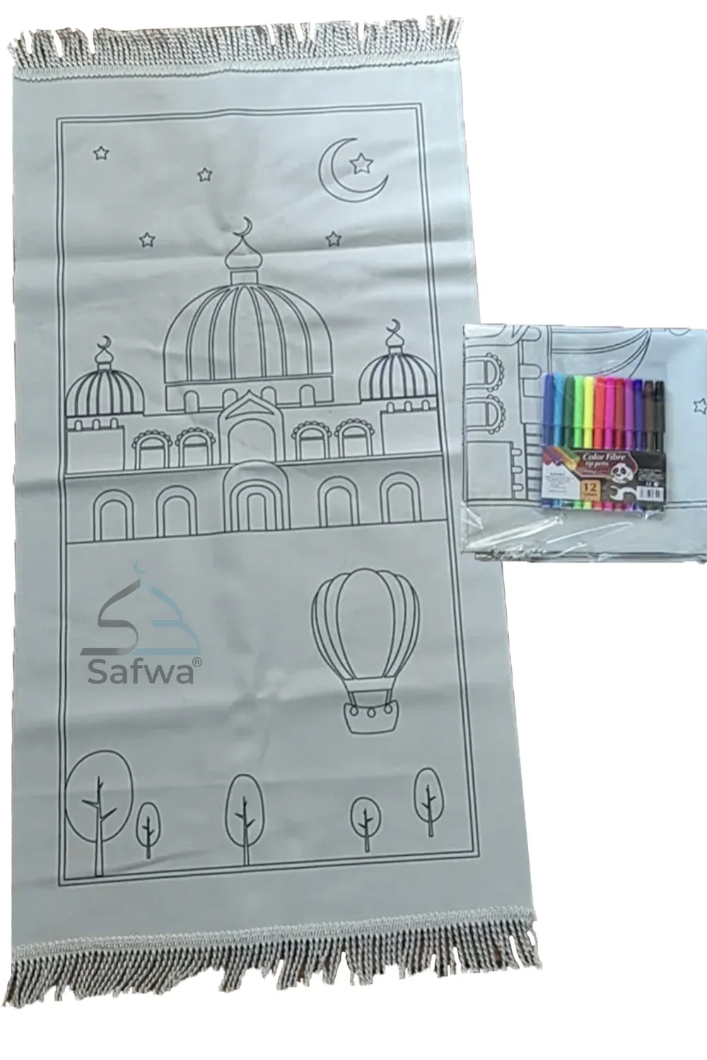Tapis de Prière à Colorier – Personnalisable avec 12 Marqueurs Textiles | Apprentissage Ludique et Spirituel pour Enfants - Image 5