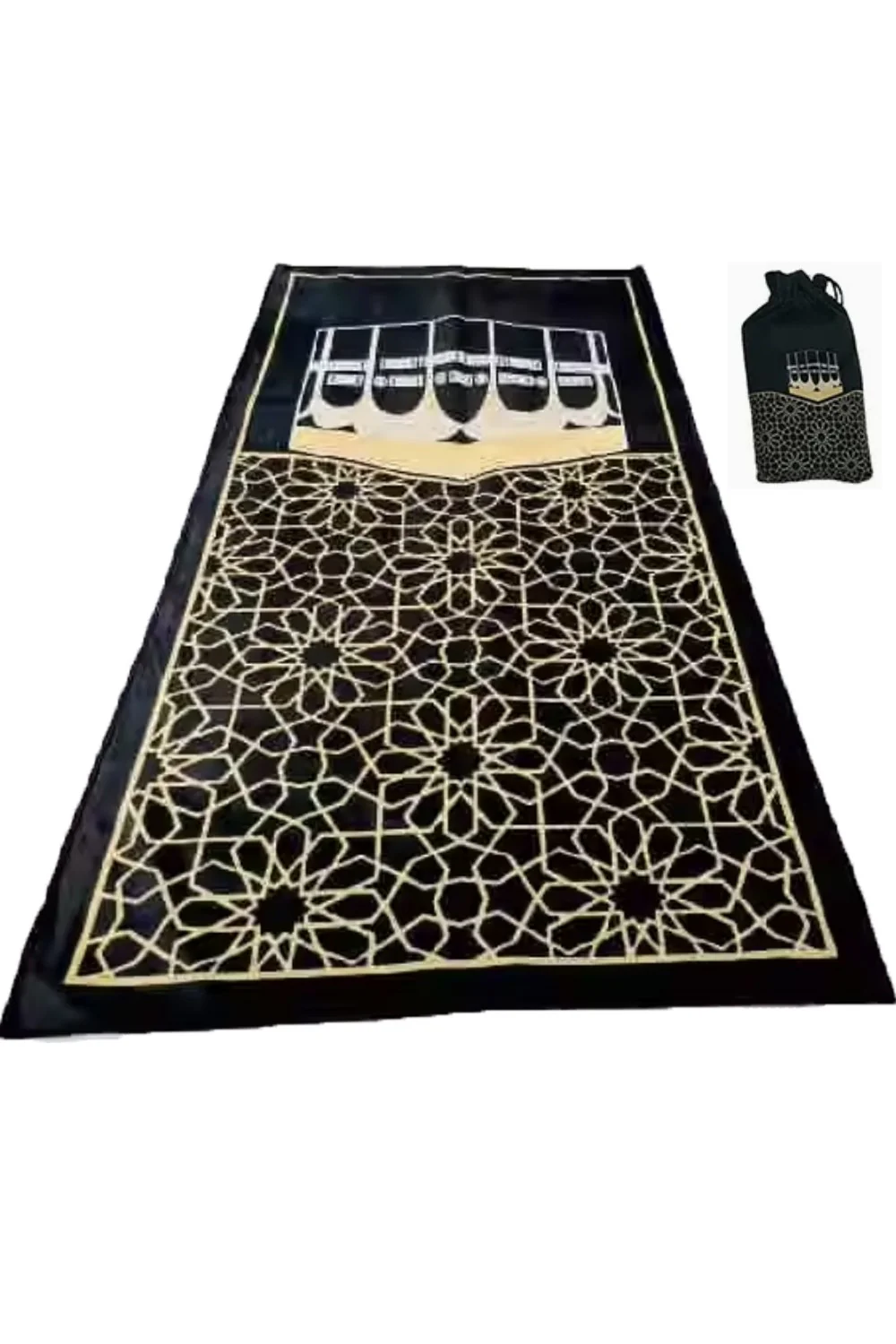 Tapis de prière musulman portable avec Sac en tissu cordon de serrage - Image 3