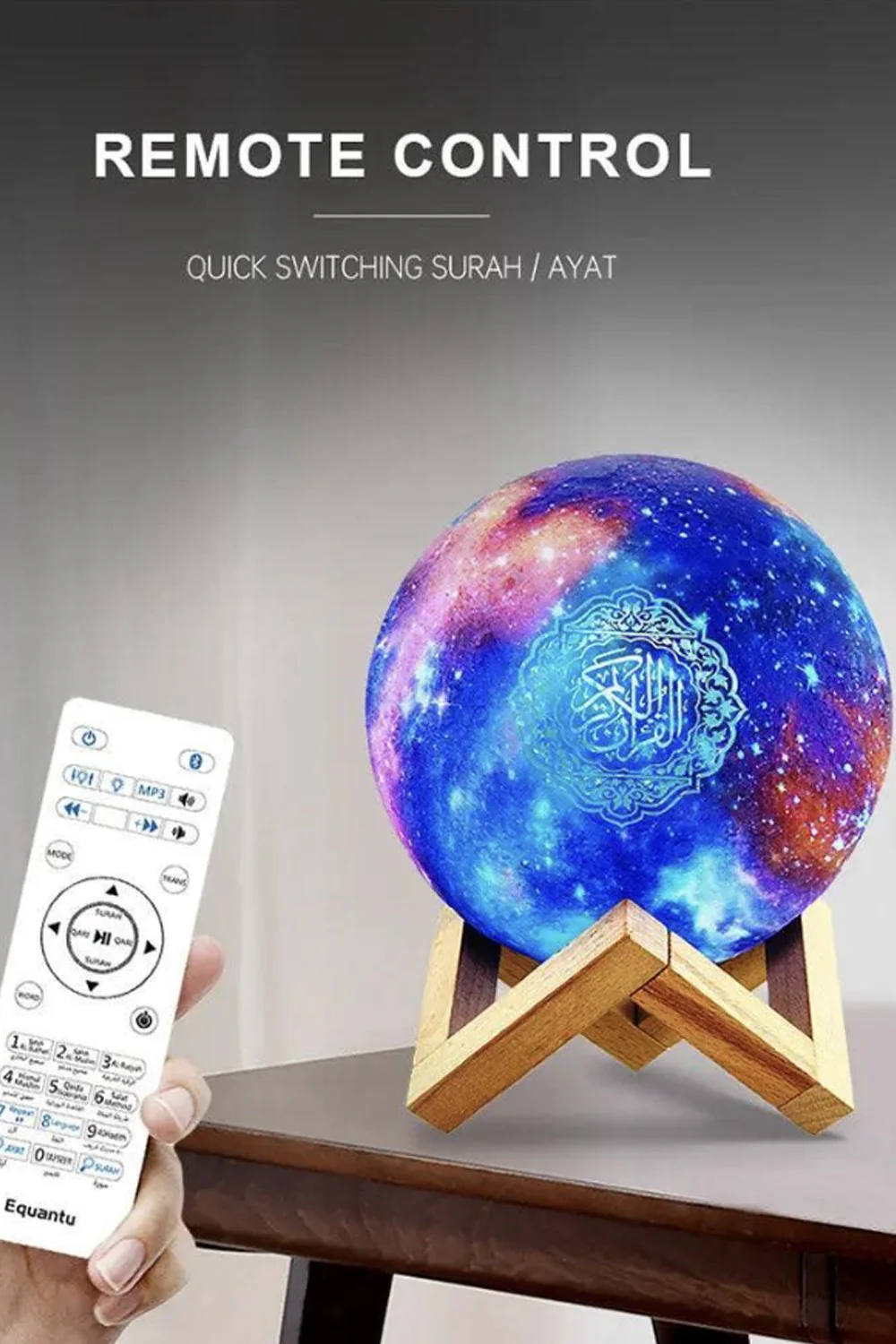 Veilleuse coranique Lampe de lune Galaxy QB512 avec haut-parleur Coran Bluetooth connecte Android et iOS - Equantu QB512 - Image 10