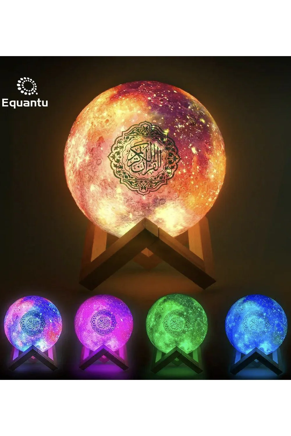 Veilleuse coranique Lampe de lune Galaxy QB512 avec haut-parleur Coran Bluetooth connecte Android et iOS - Equantu QB512 - Image 6