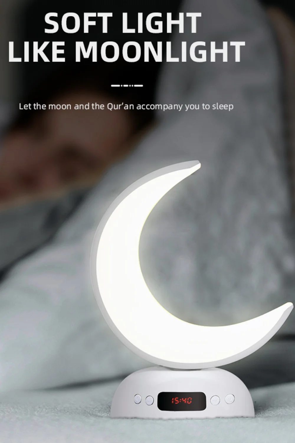 Veilleuse Coranique Lampe Lunaire SQ902 avec haut-parleur Coran Bluetooth connecte Android et iOS - Equantu SQ902 - Image 11