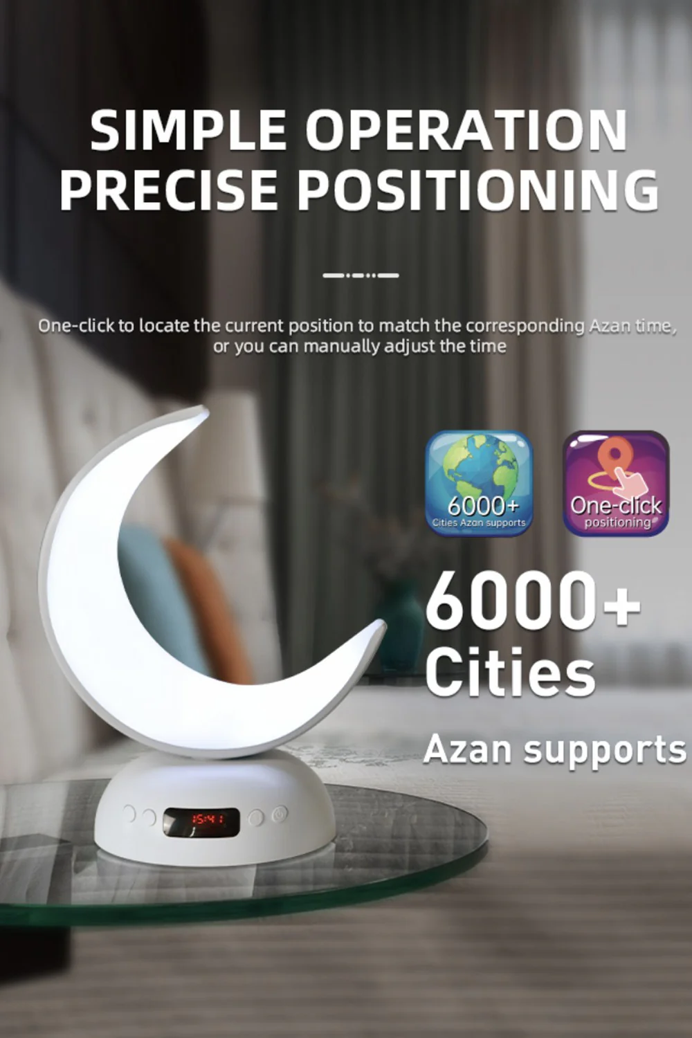 Veilleuse Coranique Lampe Lunaire SQ902 avec haut-parleur Coran Bluetooth connecte Android et iOS - Equantu SQ902 - Image 5