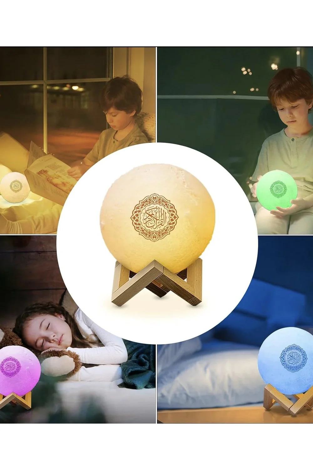 Veilleuse Coranique MP3 Lampe de lune SQ168 avec haut-parleur Coran Bluetooth connecte Android et iOS - Equantu SQ168 - Image 7
